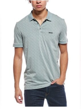 Hugo Boss Paddy Open Green Regular Fit Stretch Polo Shirt Men’s Medium
